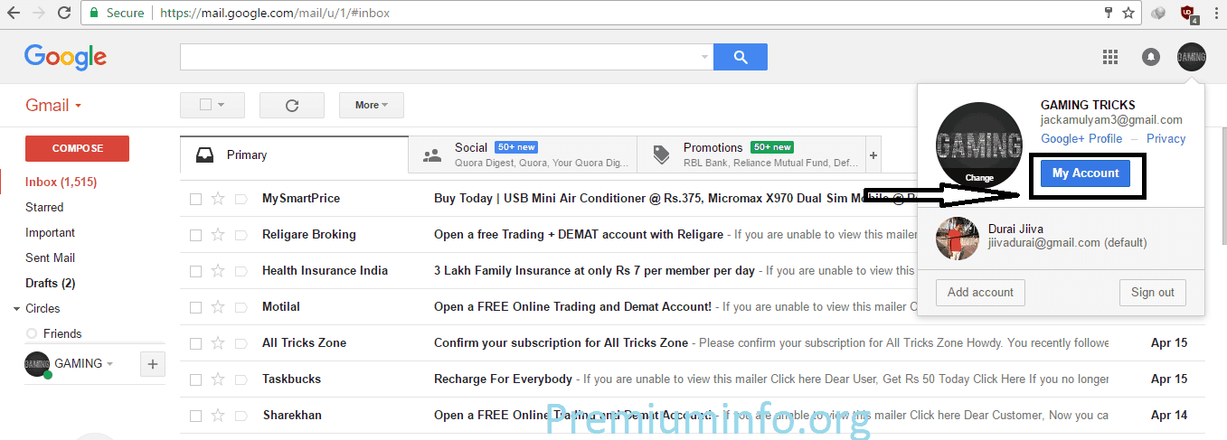 create many gmail account without