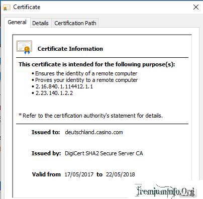 casino ssl certificate