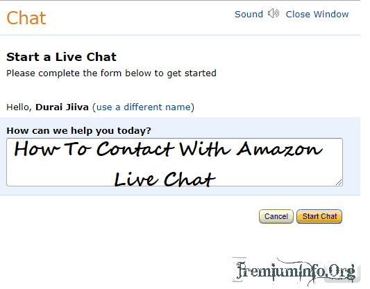contact with amazon live chat