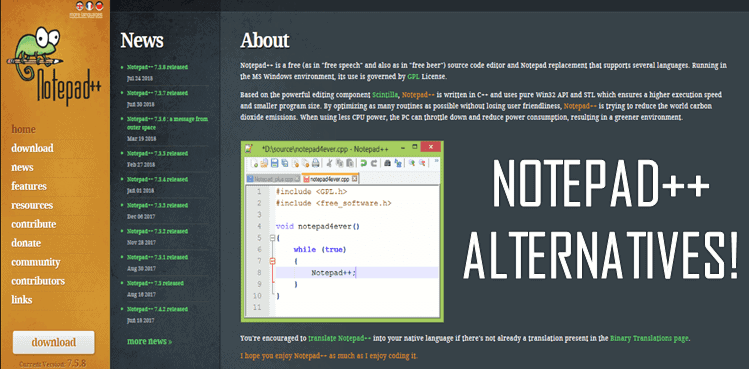 Top 10 Alternatives of Notepad++ For Mac OS