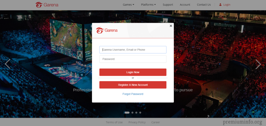 garena signup