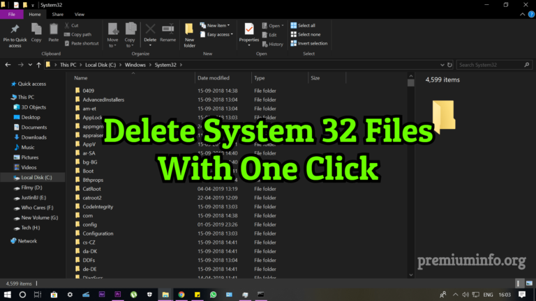Delete System 32 Files With One Click | Easy Methods