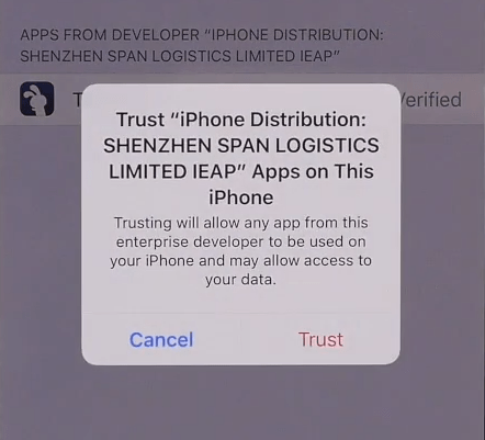 ios untrusted error