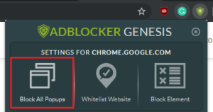 Block all popups