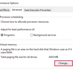 Change virtual memory