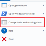 change folder and search option