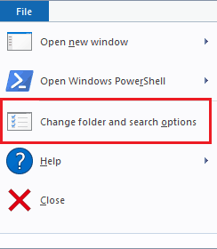 change folder and search option