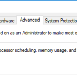 system properties dialogue box