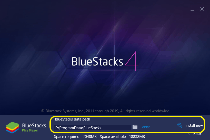 bluestack customize installation