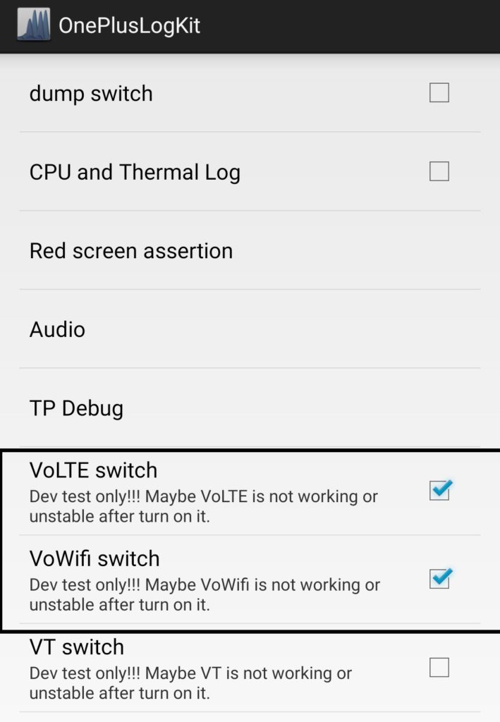 Enable Volte and VoWiFi