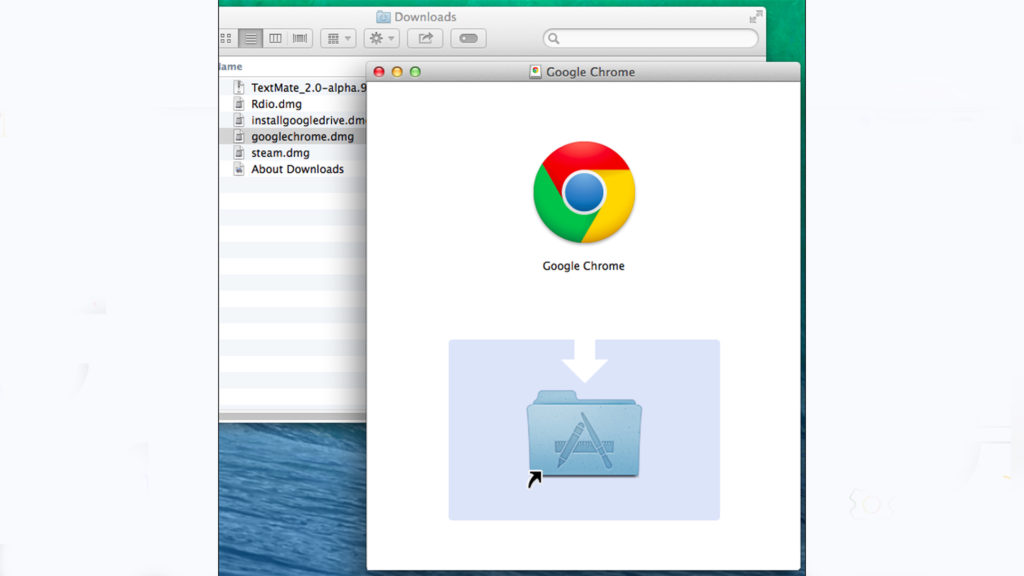 Chrome icon to folder in Mac