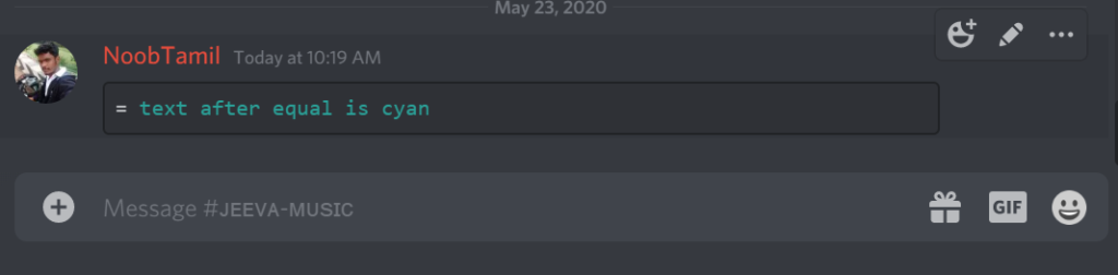 Add cyan Color in discord