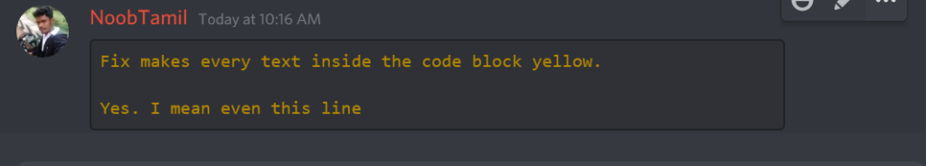 Create Yellow text in Discord