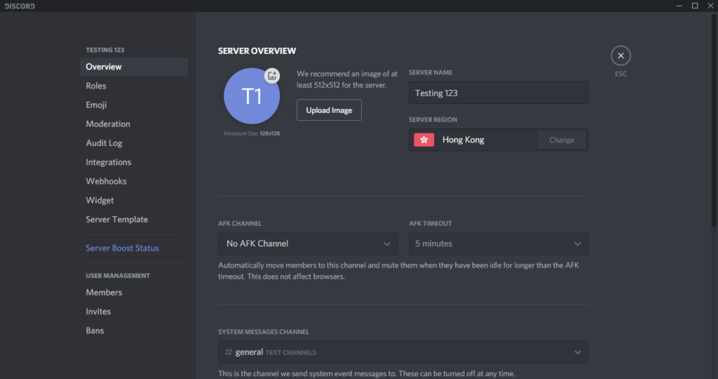 change Discord region