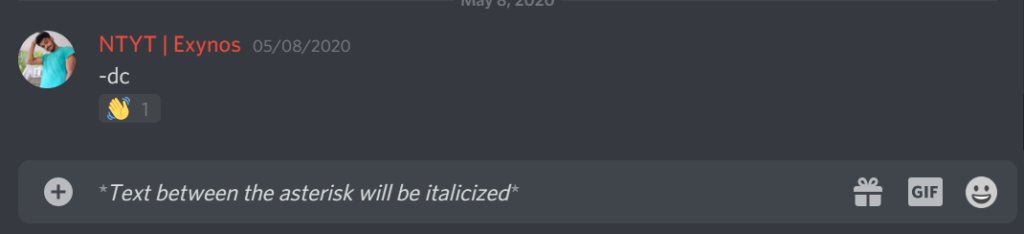 discord Italic text 