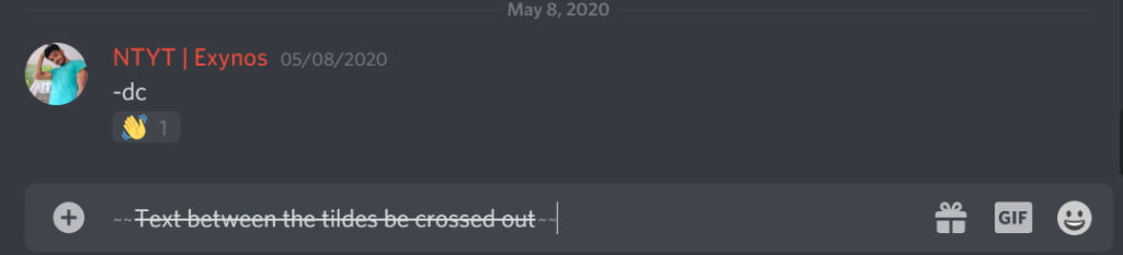 discord cross out text