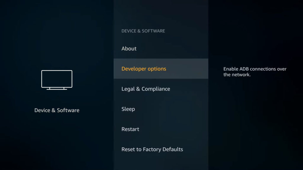 firestick developer option