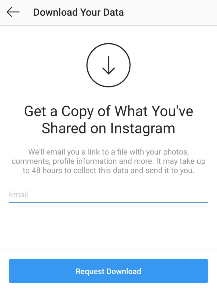 request data instagram
