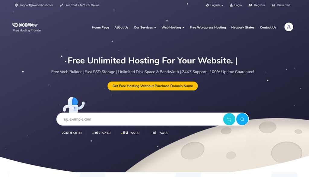 woomhost free trial