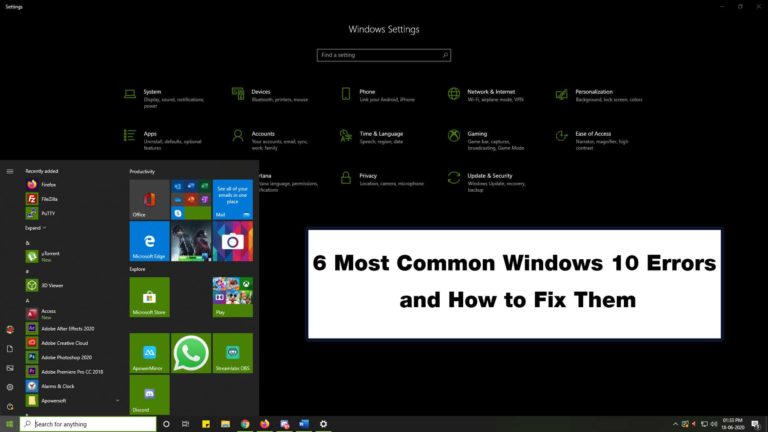 6 Most Common Windows 10 Errors and How to Fix Them