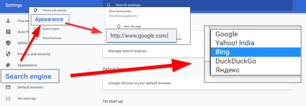 Change default search engine to remove Yahoo search from Mac, Chrome, and Firefox