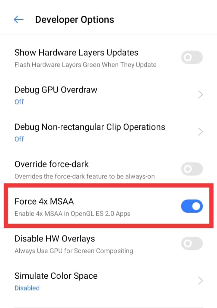 Use Force 4x MSAA | Increase Fortnite FPS