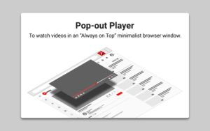 Pop out player for youtube