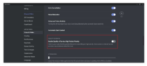 Quality of service disable in discord