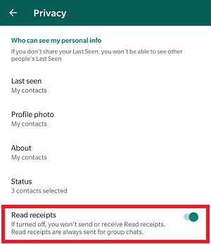 Read Receipts in WhatsApp