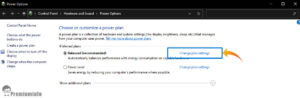 Change Power Settings in PC